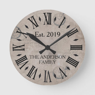 Vintage Rustic Antique Distressed Watch Retro Round Clock