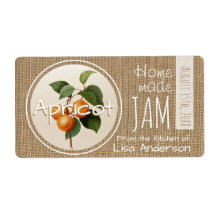 Vintage Rustic Apricot Jam personalized H Label