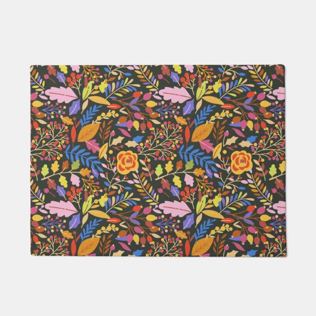 Vintage Rustic Autumn Fall Botanical Garden  Doormat (Front)