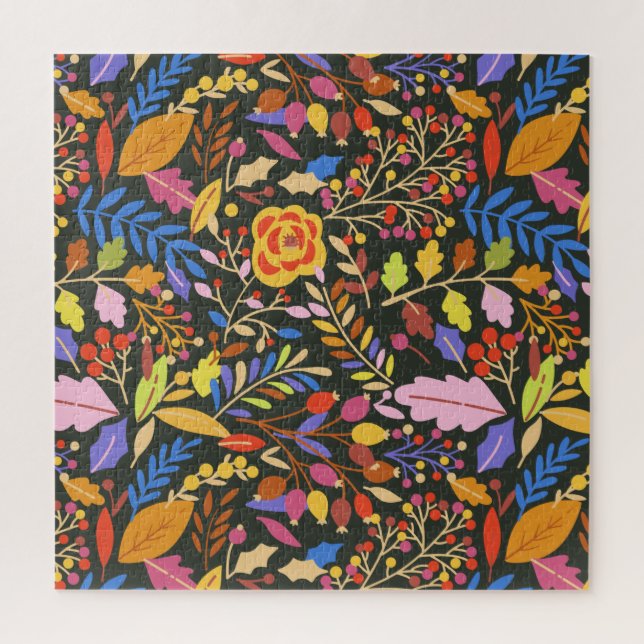 Vintage Rustic Autumn Fall Botanical Garden  Jigsaw Puzzle (Vertical)