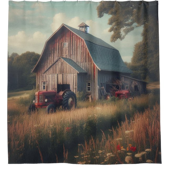vintage/rustic barn & tractor art (Front)