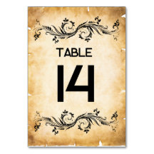 Vintage Rustic Black Flourish Parchment