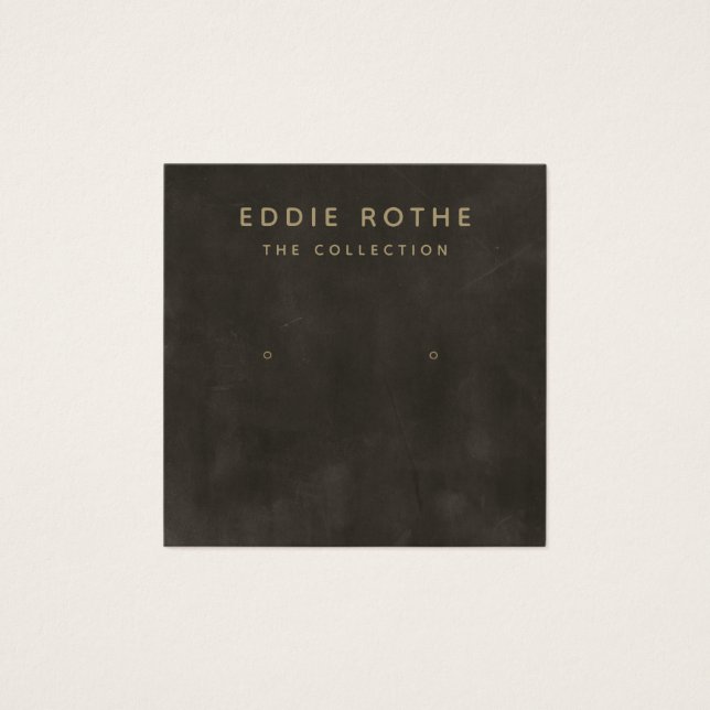 Vintage Rustic Black Stud Earring Display Card (Front)