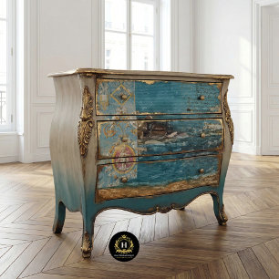 Vintage Rustic Blue Texture Ocean Decoupage Tissue Paper