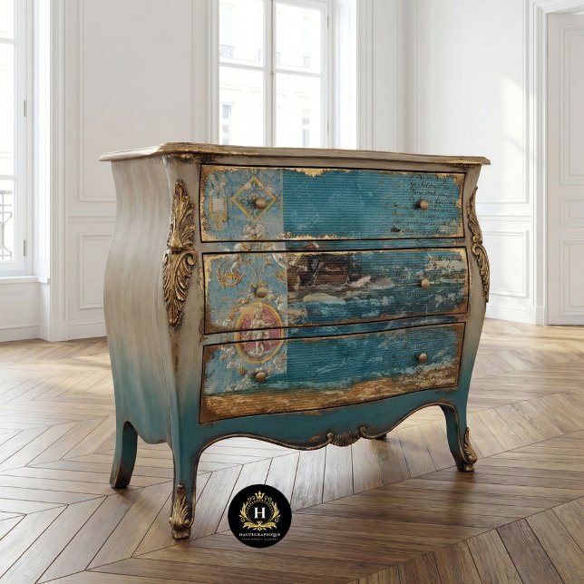 Vintage Rustic Blue Texture Ocean Decoupage  Tissue Paper (Creator Uploaded)
