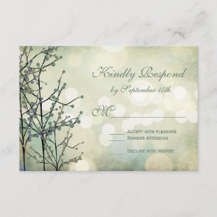 Vintage Rustic Bokeh Blossoms Mariage Cartes RSVP