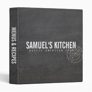 Vintage Rustic Bold Stamped Logo Chalkboard Binder