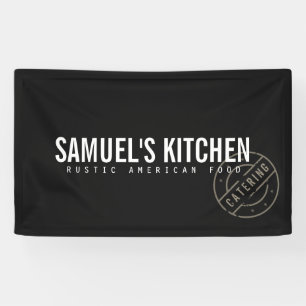 Vintage Rustic Bold Stamped Logo Dark Grey Banner