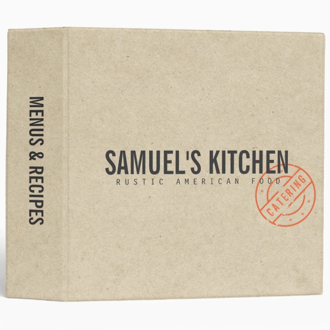 Vintage Rustic Bold Stamped Logo Kraft Look Binder (Front/Spine)