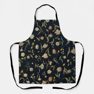 Vintage Rustic Botanical Floral Rug Pattern Apron