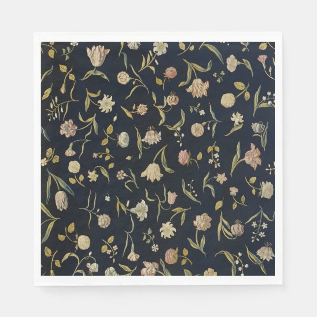 Vintage Rustic Botanical Floral Rug Pattern Napkin (Front)