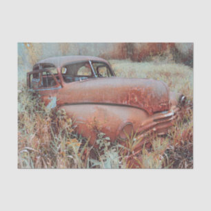 Vintage Rustic Brown Car Old Antique Tissue Paper