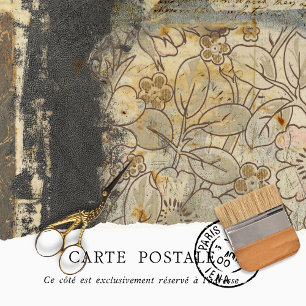 Vintage Rustic Brown Floral Distressed Texture  Tissue Paper