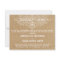 Vintage Rustic Burlap Wedding Reception Invitation