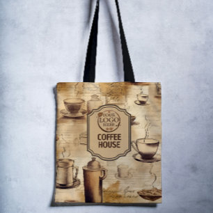Vintage Rustic Cafe and Coffee Shop Business Logo Tote Bag