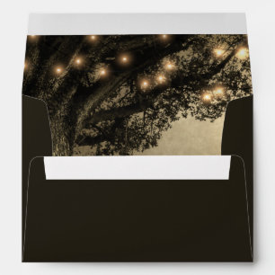 Vintage Rustic Carved Oak Tree Wedding Envelope