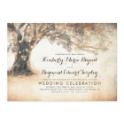 Vintage Rustic Carved Oak Tree Wedding