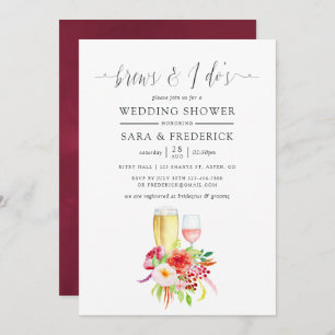 Vintage Rustic Charm Brews Before The I Do's Invitation