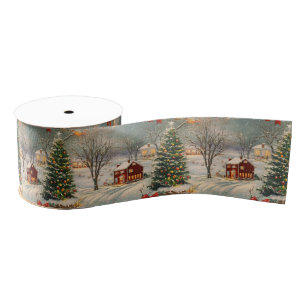 Vintage Rustic Christmas Holiday Grosgrain Ribbon