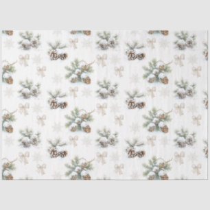Vintage rustic Christmas Pine cones Tissue Paper