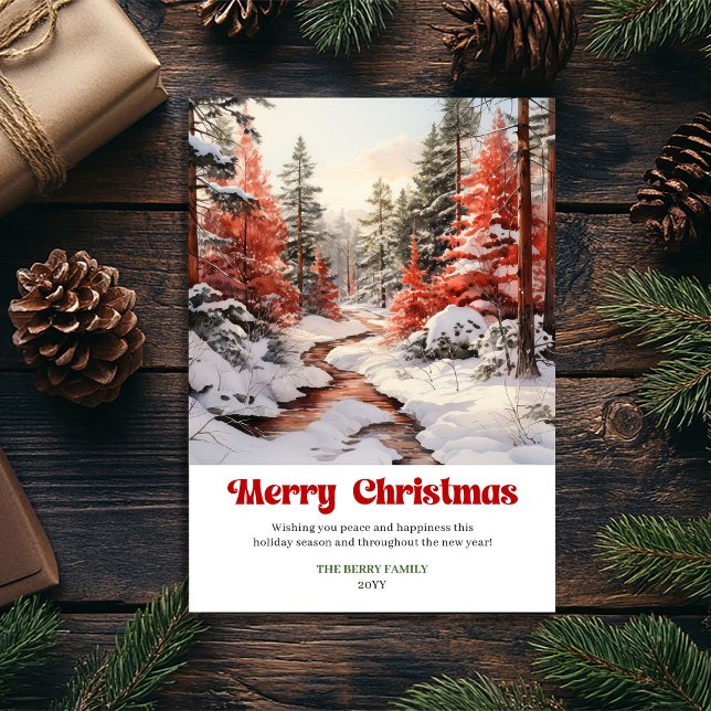 Vintage rustic Christmas scene festive holiday  (Vintage rustic Christmas scene festive holiday card)