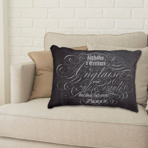 vintage rustic country chalkboard French Scripts Accent Pillow