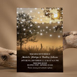 Vintage Rustic Country Lights Wedding Invitation<br><div class="desc">Vintage countryside wedding invitations featuring a romantic misty country setting,  rustic trees,  string twinkle lights and a modern wedding template.</div>