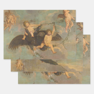 Vintage Rustic Decoupage Angels Angel Cherub Wrapping Paper Sheet