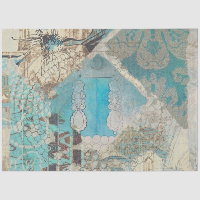 Vintage Rustic Distressed Texture Decoupage Tissue Paper (Front)