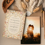 Vintage Rustic Fall Beige Wedding Monogram Photo Invitation<br><div class="desc">This Vintage Rustic Fall Beige Wedding Monogram Photo Invitation design features a timeless neutral base palette of beige and gold with delicately muted colourful embellishments of golden branches and lovely autumn florals with softly falling leaves in red, copper, dusty rose, burnt orange, terracotta, and the full fall colour flourish. These...</div>