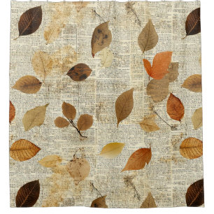 Vintage Rustic Fall Leaves in Warm Yellow Brown