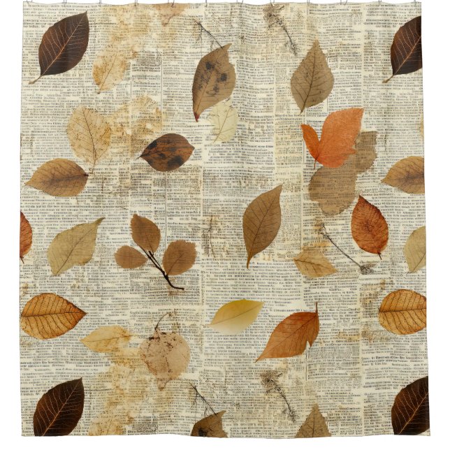 Vintage Rustic Fall Leaves in Warm Yellow Brown (Front)