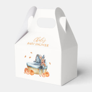 Vintage Rustic Fall Pumpkin Crib Baby Shower Favor Box