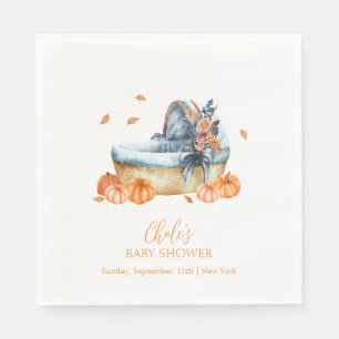 Vintage Rustic Fall Pumpkin Crib Baby Shower  Napkin
