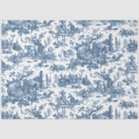 Vintage Rustic Farm French Toile-Blue & White