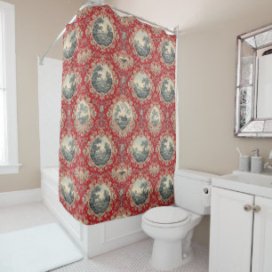 Vintage Rustic Farm French Toile Floral pattern