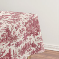 Vintage Rustic Farm French Toile-Red & Tan