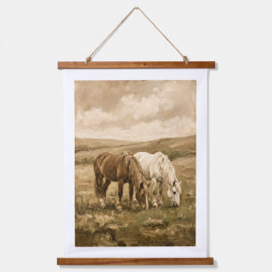 Vintage Rustic Farmhouse Landscape Oil Painting Hanging Tapestry