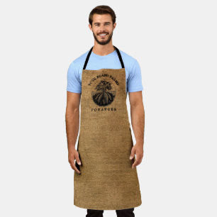 Vintage Rustic Faux Burlap Potato Sack Template Apron