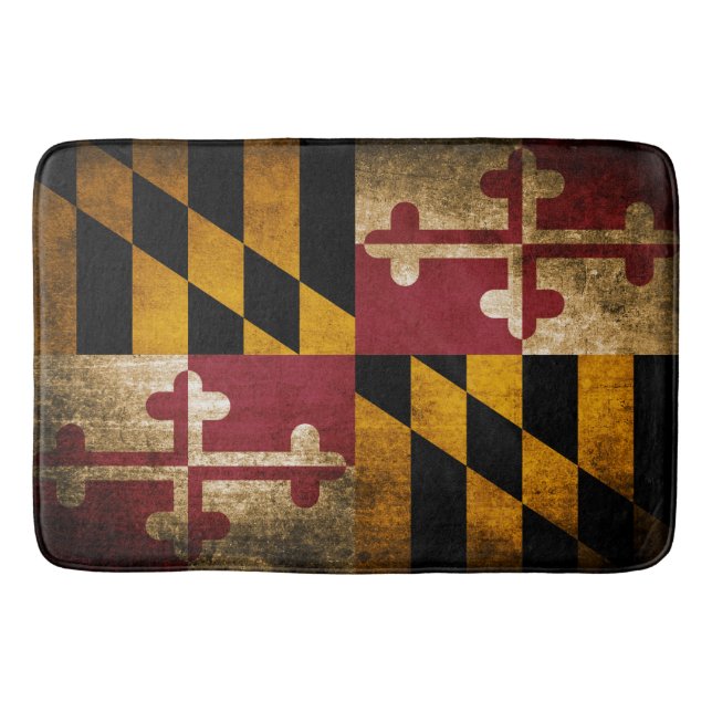 Vintage Rustic Flag of Maryland Bath Mat (Front)