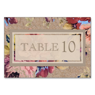 Vintage Rustic Floral Custom Table Number