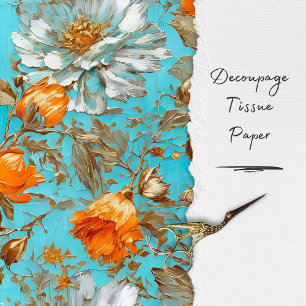 Vintage Rustic Floral Decoupage Tissue Paper