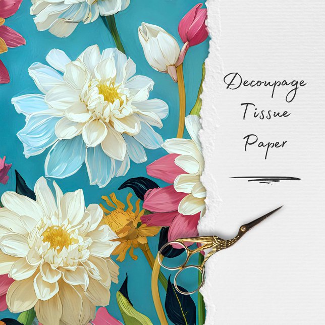 Vintage Rustic Floral Decoupage  Tissue Paper (Creator Uploaded)