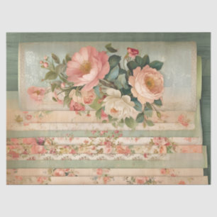Vintage Rustic Floral Decoupage Tissue Paper