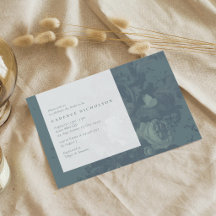 Vintage Rustic Floral Dusky Teal Bridal Shower