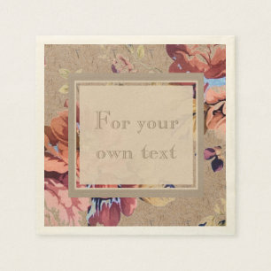 Vintage Rustic Floral Napkin