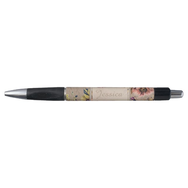 Vintage Rustic Floral Pen (Front)