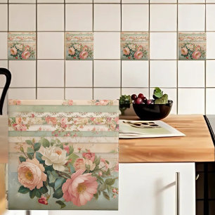 Vintage Rustic Floral Tile