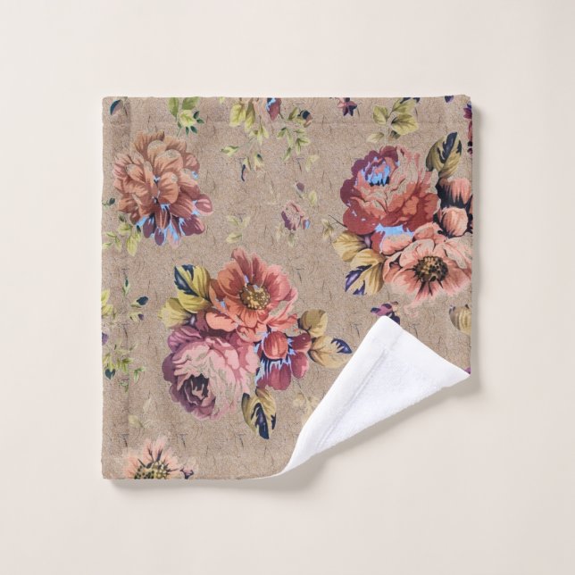Vintage Rustic Floral Wash Cloth (Wash Cloth)