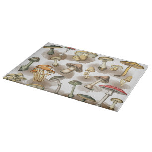 Vintage Rustic Forest Mushrooms Cutting Board